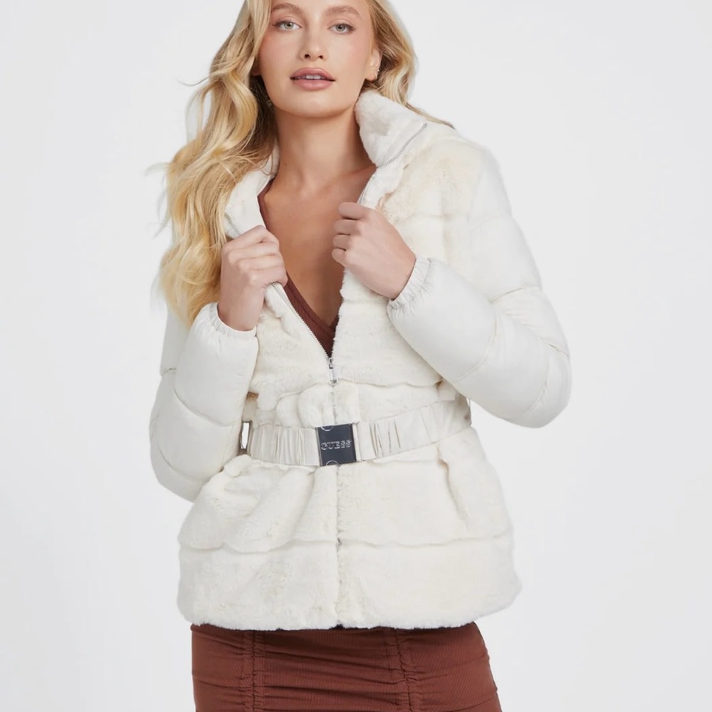 Mailene Faux-Fur Jacket Size XL New with tag color Vanilla Blush.